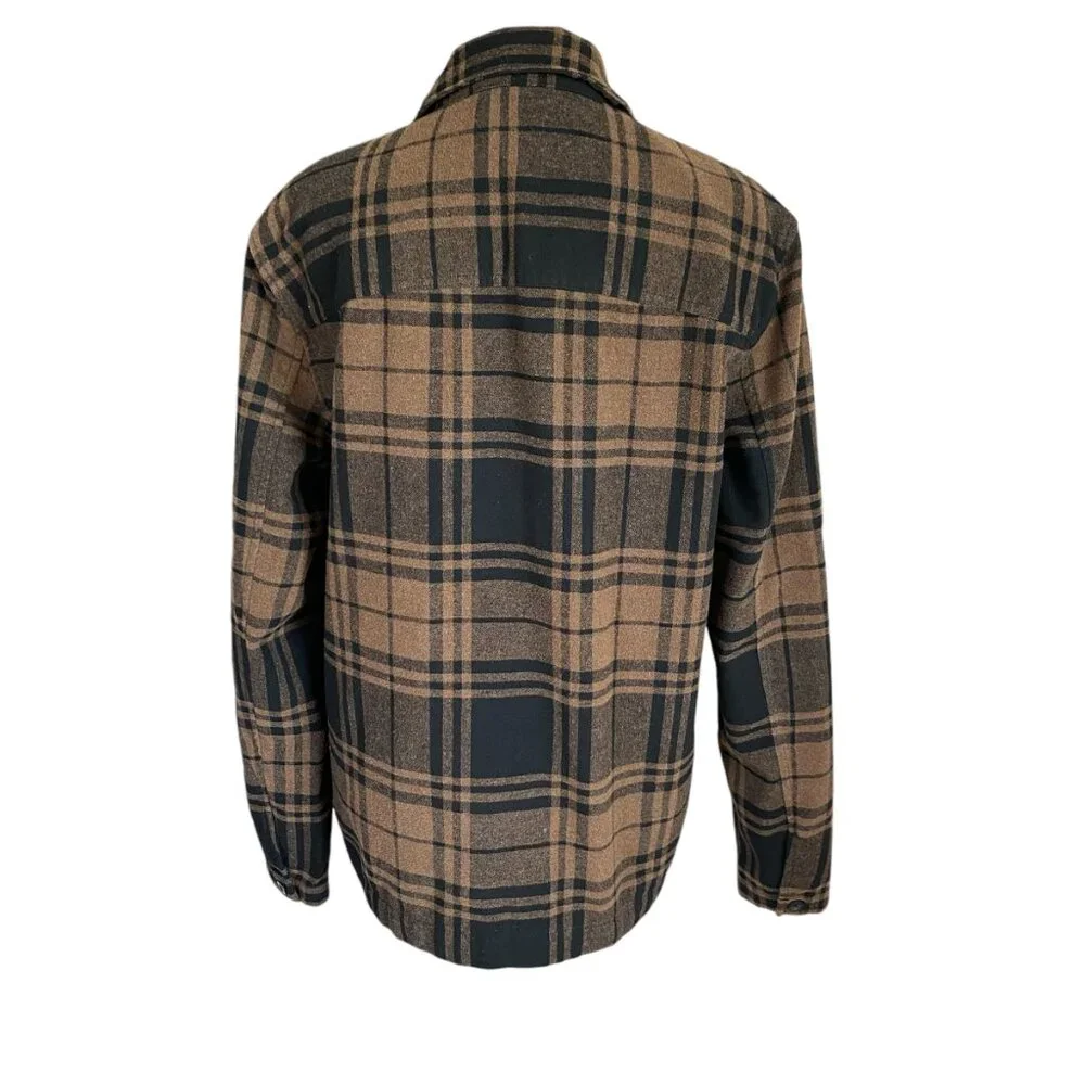 Gap women's size small brown and black collared long sleeve flannel shirt jacket